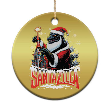 Funny Xmas Santa Godzilla Christmas Ornament Santazilla Tower Xmas Tree TS11