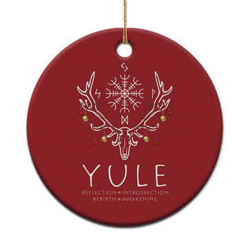 Yule Pagan Christmas Ornament Reflection Introspection Rebirth Awakening Vegvísir Symbol TS11