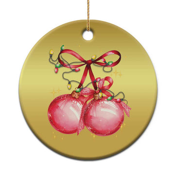 Xmas Coquette Pink Baubles Bow Christmas Ornament TS11