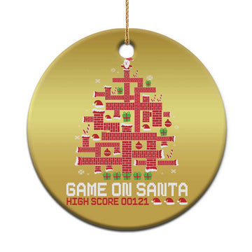 Funny Xmas Santa Gamers Christmas Ornament Game On Santa Chimney Xmas Tree TS11