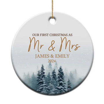 Personalized First Christmas As Mr & Mrs Christmas Ornament Custom Name Couple 2024 TS11