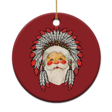 Funny Xmas Native American Indian Santa War Bonnet Christmas Ornament TS11