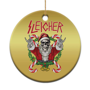 Xmas Heavy Metal Christmas Ornament Sleigher Skeleton Santa Xmas Wreath TS11