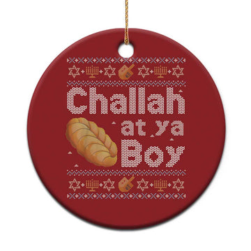 Funny Hanukkah Christmas Ornament Challah At Ya Boy Jewish Holiday TS11