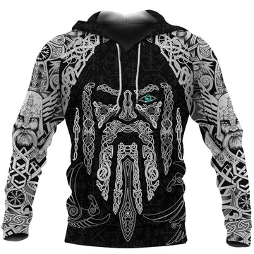 Viking Clothing Odin S Eye With Raven Viking Hoodie RLT12
