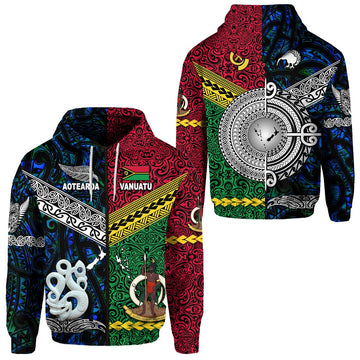 Vanuatu New Zealand Zip Hoodie Together Blue LT8
