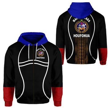 Tonga Mapu A Vaea Zip Hoodie Houfonua Original Style LT8
