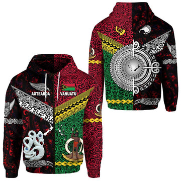 Vanuatu New Zealand Zip Hoodie Together Red LT8