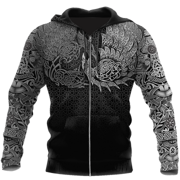 Viking Zip Hoodie - Ravens Of Midgard Version 5 RLT12