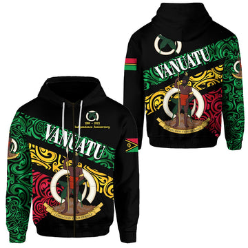 Vanuatu Special Independence Anniversary Zip Hoodie Sporty Style LT8