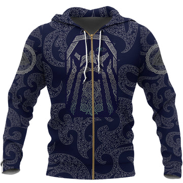Viking Zip Hoodie Odin God Tattoo RLT12