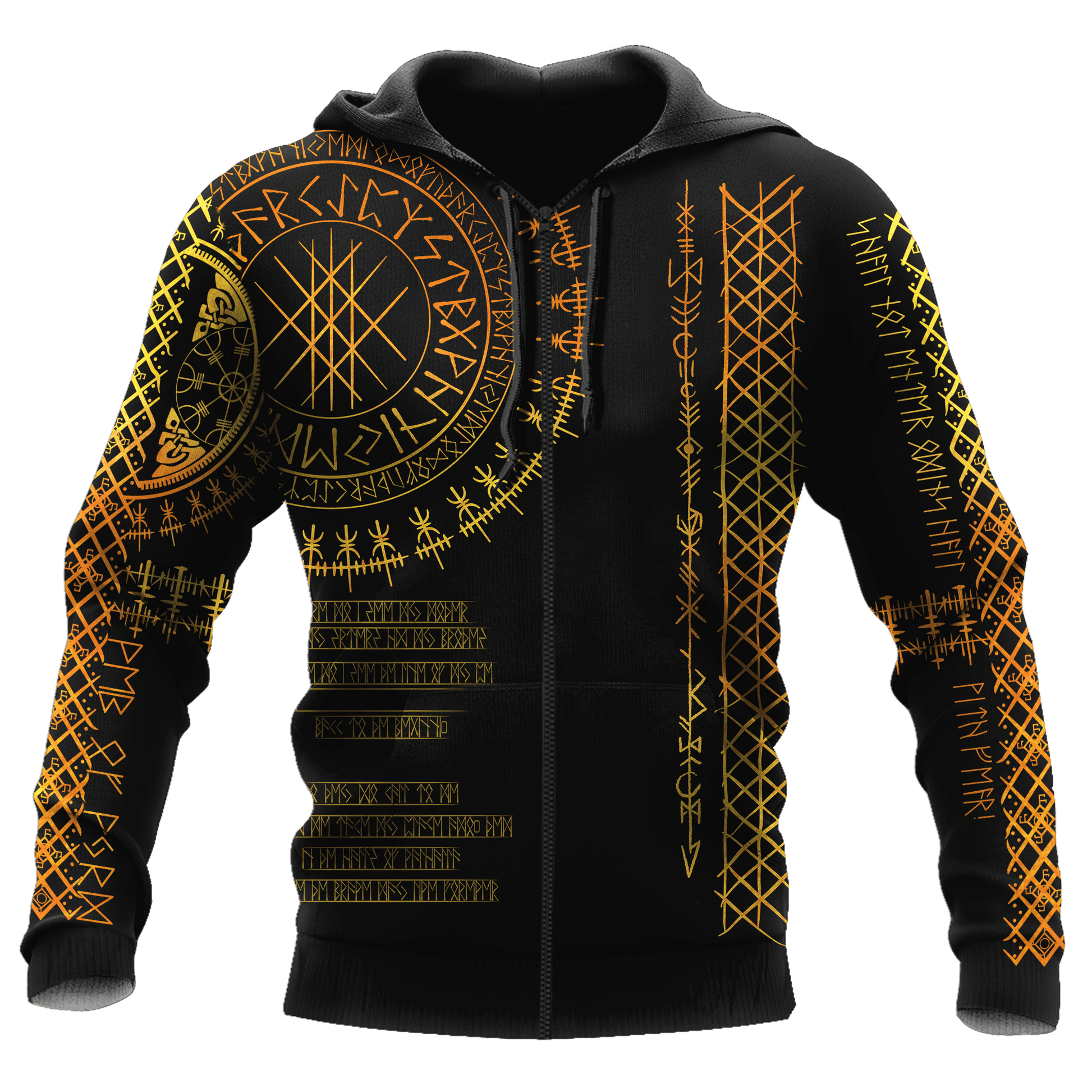 Viking Clothing Viking Golden Runes Hoodie RLT12