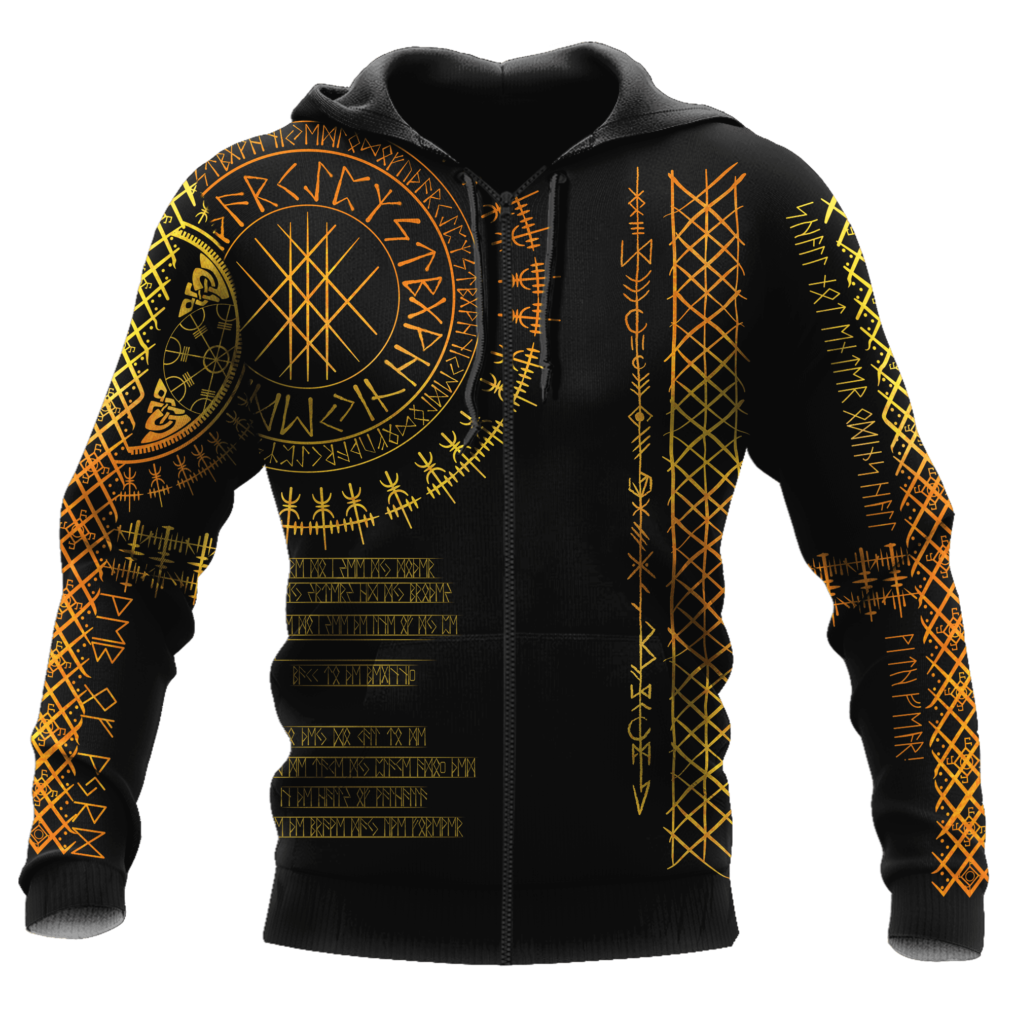 Viking Clothing Viking Golden Runes Hoodie RLT12