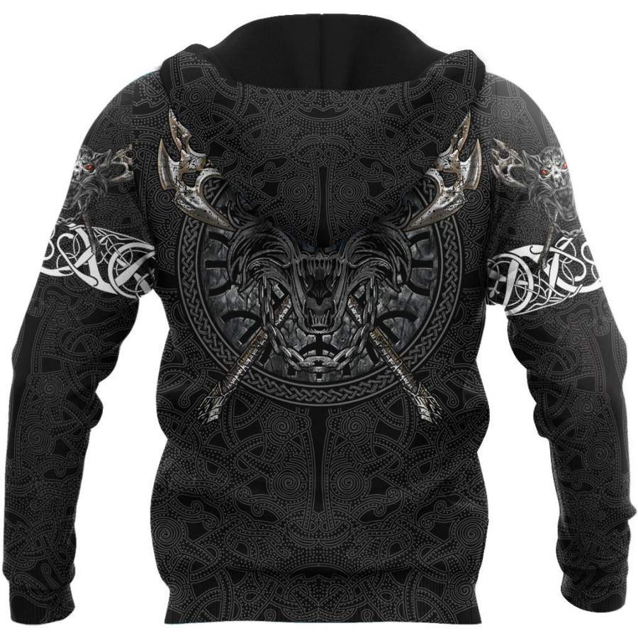 Viking Clothing Fenrir Viking Special Tattoo Hoodie RLT12