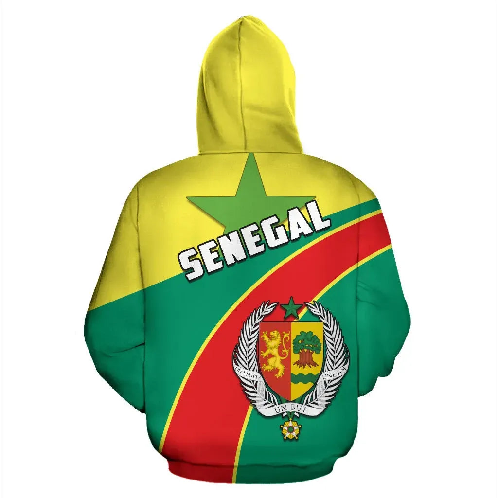 Senegal All Over Print Hoodie Les Lions De La Teranga Football Style RLT6