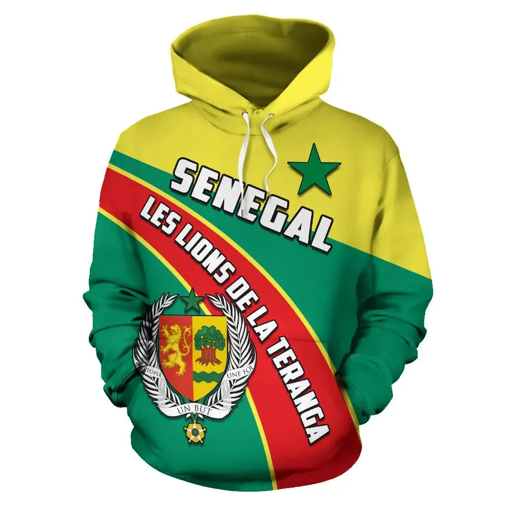 Senegal All Over Print Hoodie Les Lions De La Teranga Football Style RLT6