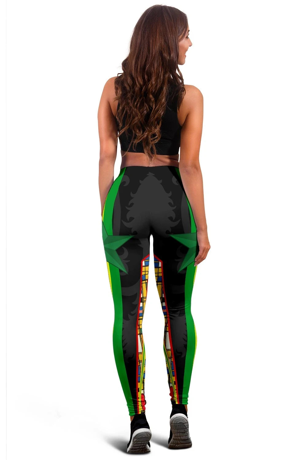 Senegal Women's Leggings Senegal Flag Color and Coat Of Arm RLT6