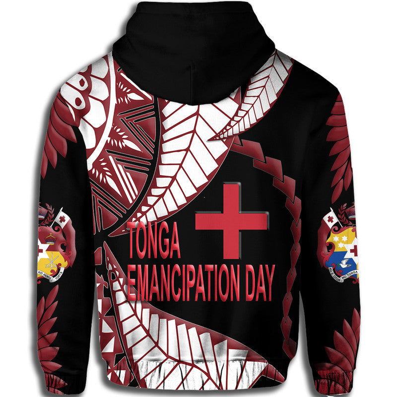 Tonga Emancipation Day Hoodie Kupesi Pattern No.1 Black LT9