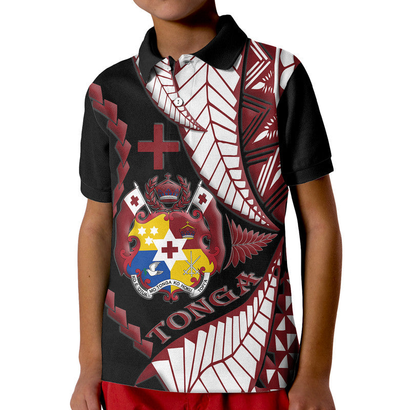 Tonga Polo Shirt Emancipation Day Kupesi Pattern No.1 Black LT9