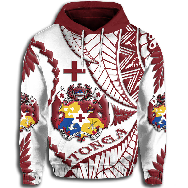 Tonga Emancipation Day Hoodie Kupesi Pattern No.1 White LT9