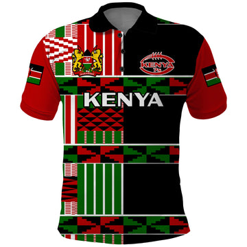 (Custom Text And Number) Kenya Rugby Sevens Kenyan Pattern Version Polo Shirt LT14
