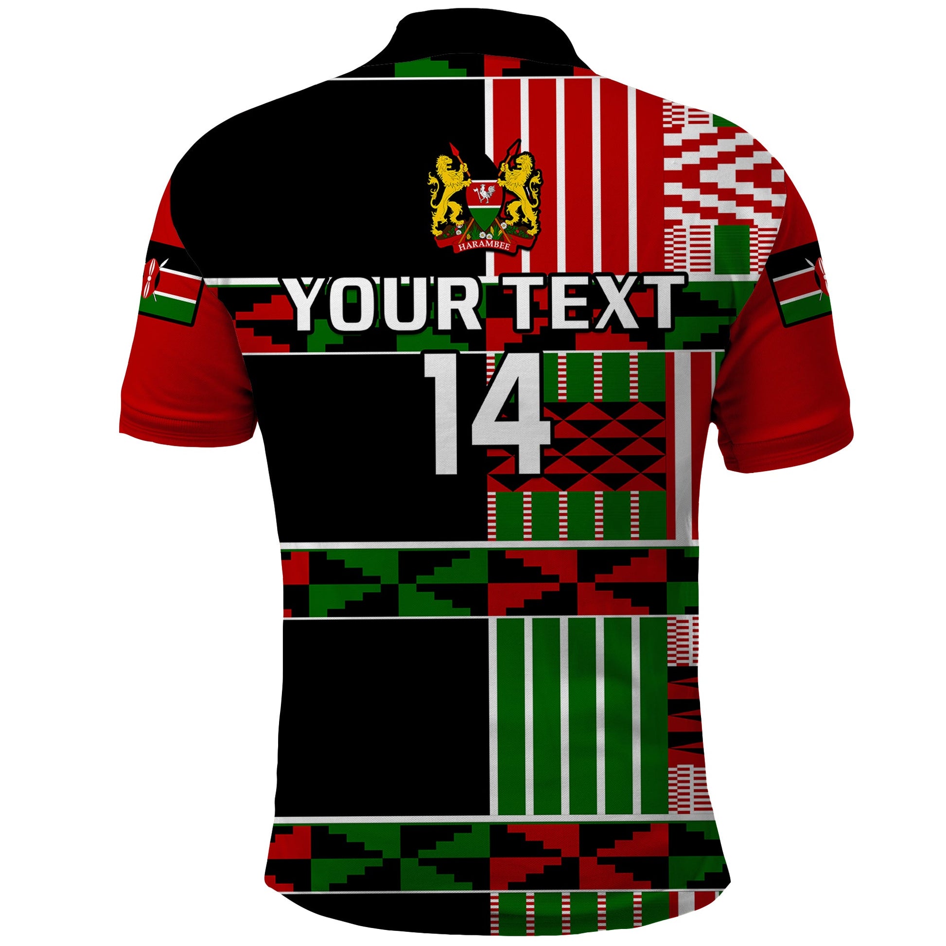 (Custom Text And Number) Kenya Rugby Sevens Kenyan Pattern Version Polo Shirt LT14
