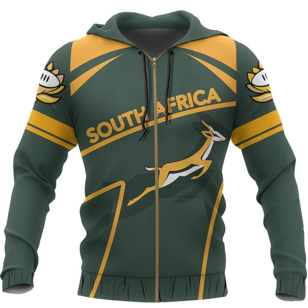 African Hoodie South Africa Springbok Zipper Hoodie Scorpio Style
