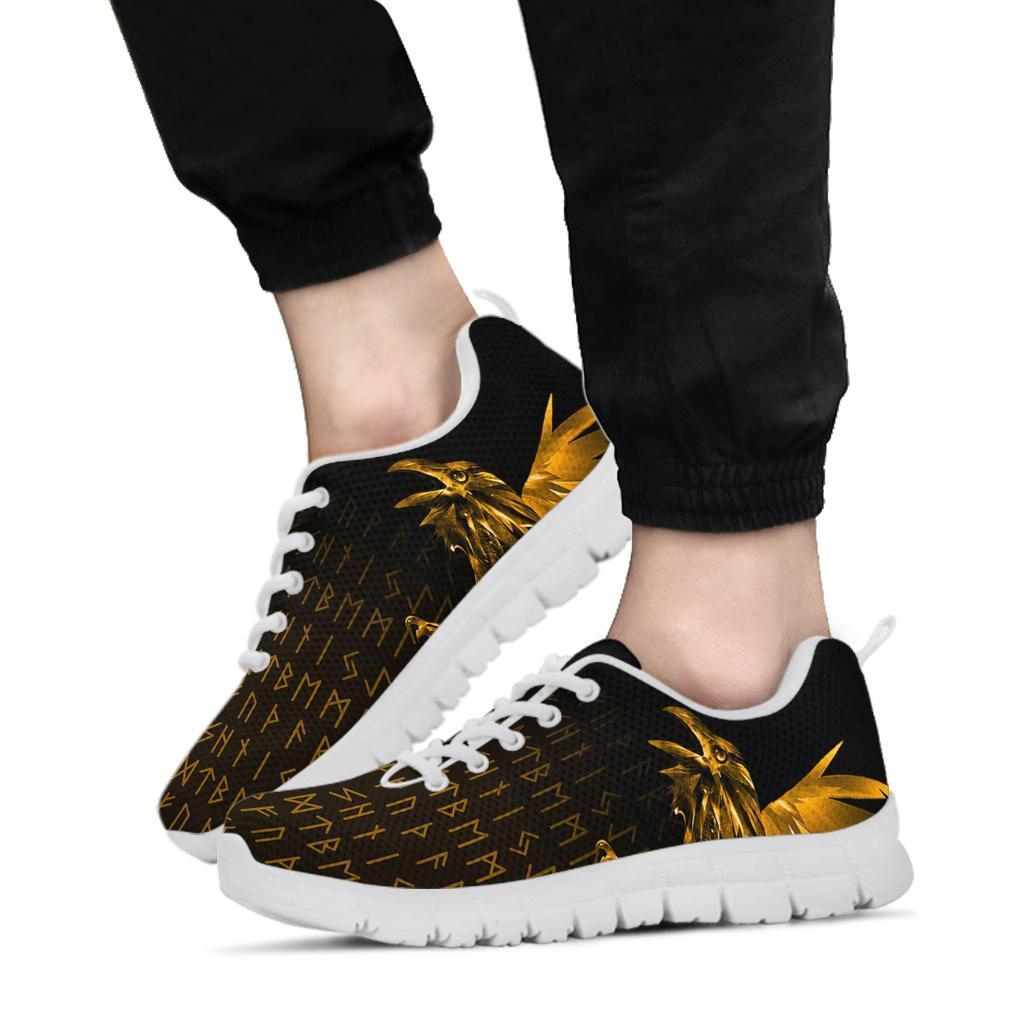 Viking Sneakers - The Raven Of Odin Rune, Gold RLT12