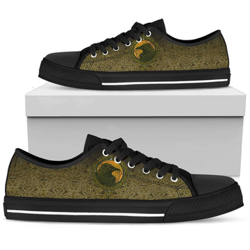Viking Low Top Shoes, Ethnic Odin Raven Gold RLT12