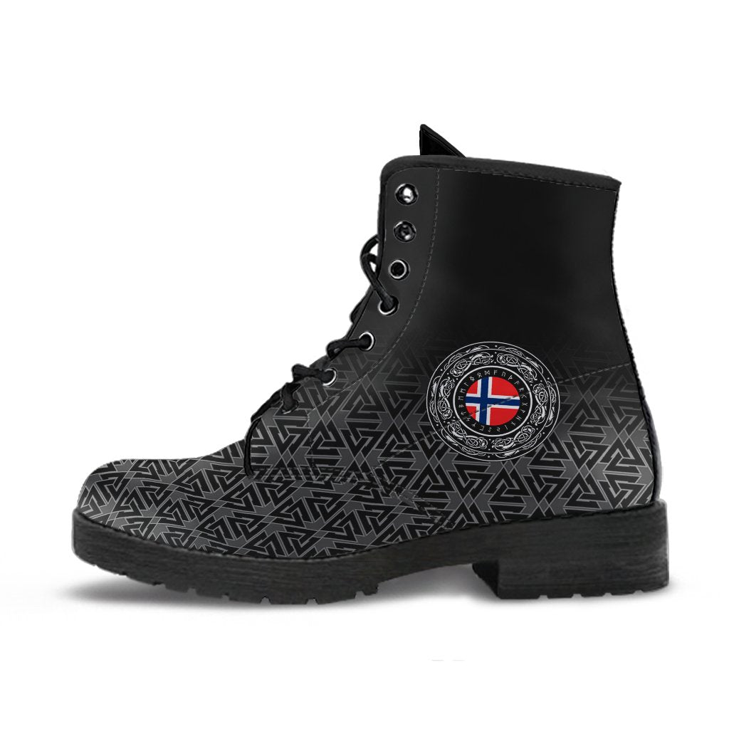 Viking Leather Boots Norway Coat Of Arms RLT12