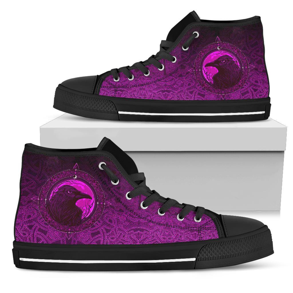 Viking High Top Shoes, Ethnic Odin Raven Pink RLT12