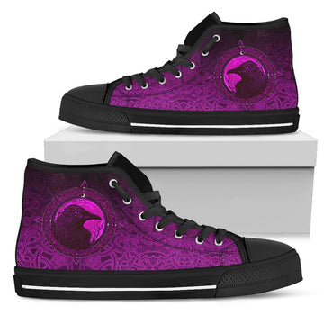 Viking High Top Shoes, Ethnic Odin Raven Pink RLT12