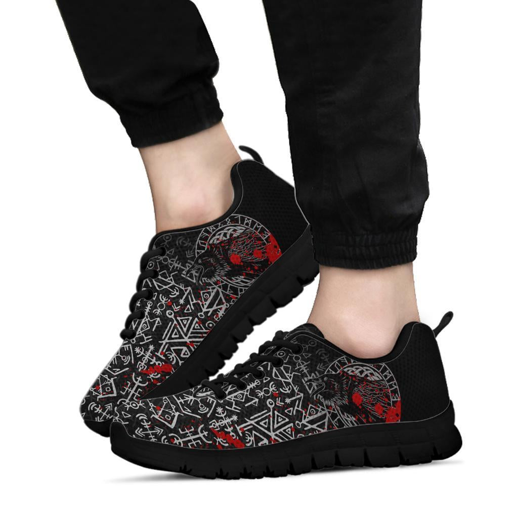 Viking Sneakers - Odin Raven Rune Futhark Blood RLT12