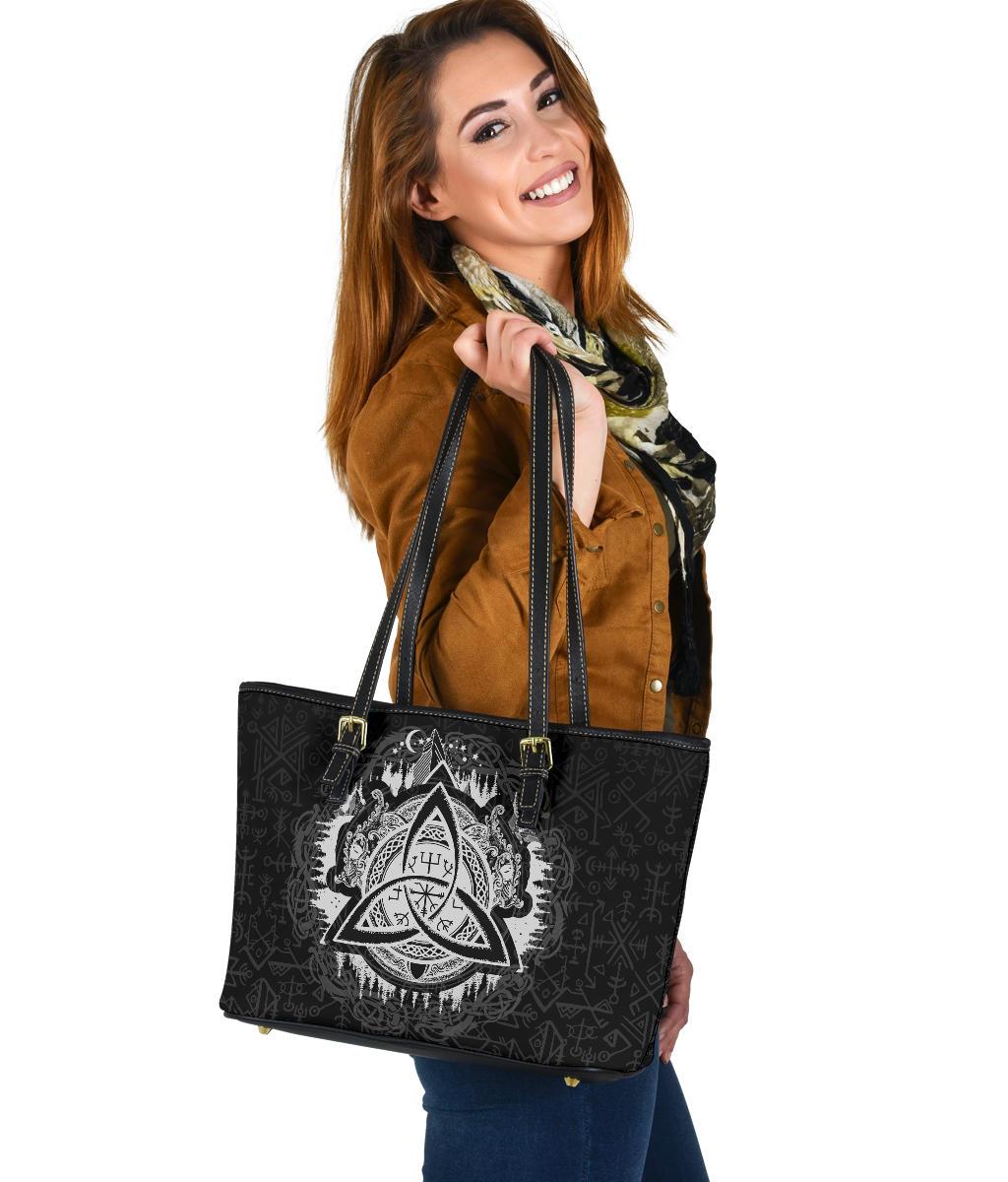 Viking Small Leather Tote - Dragon Celtic RLT12