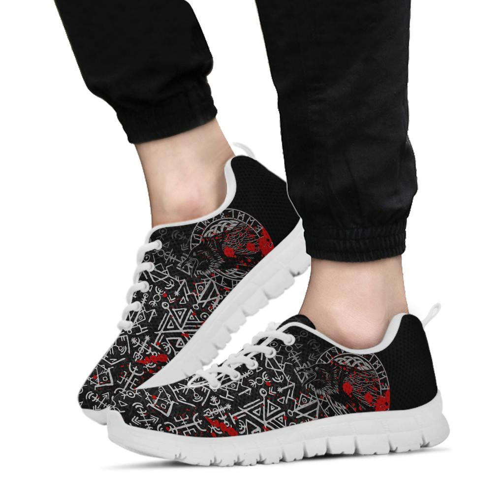 Viking Sneakers - Odin Raven Rune Futhark Blood RLT12