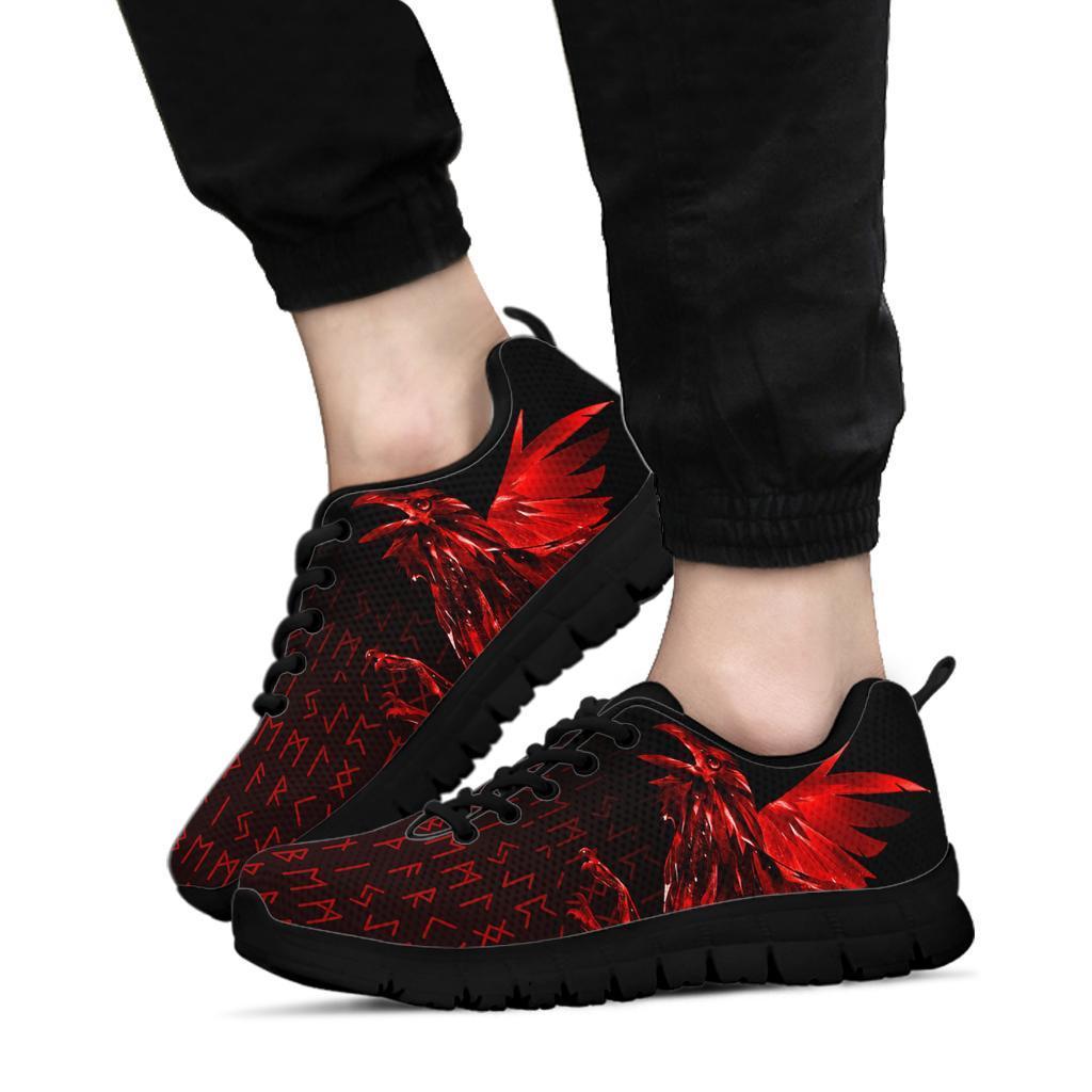 Viking Sneakers - The Raven Of Odin Rune, Red RLT12