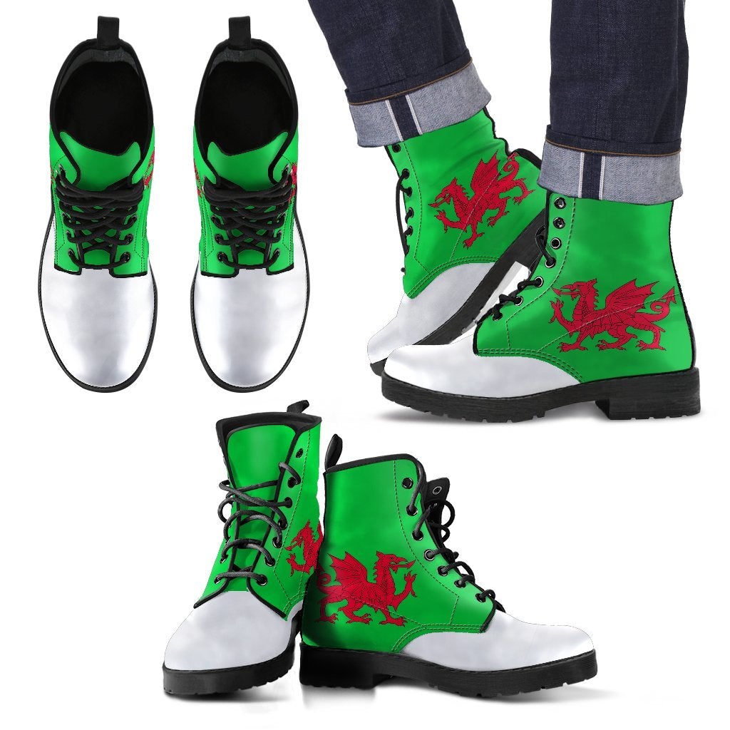 Wales Flag Leather Boots