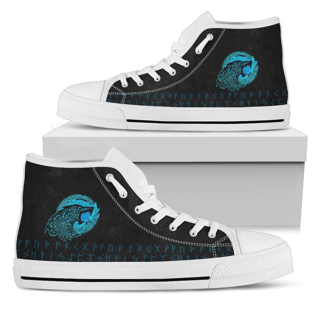 Viking High Top Shoes Fenrir Wolf Cyan RLT12