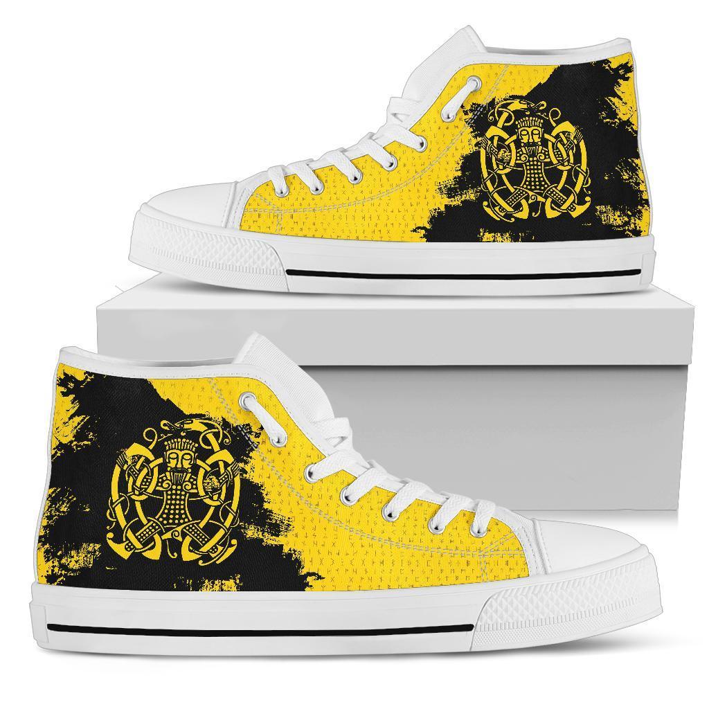 Viking High Top Shoes, Loki Bound Triskele Rune Gold RLT12