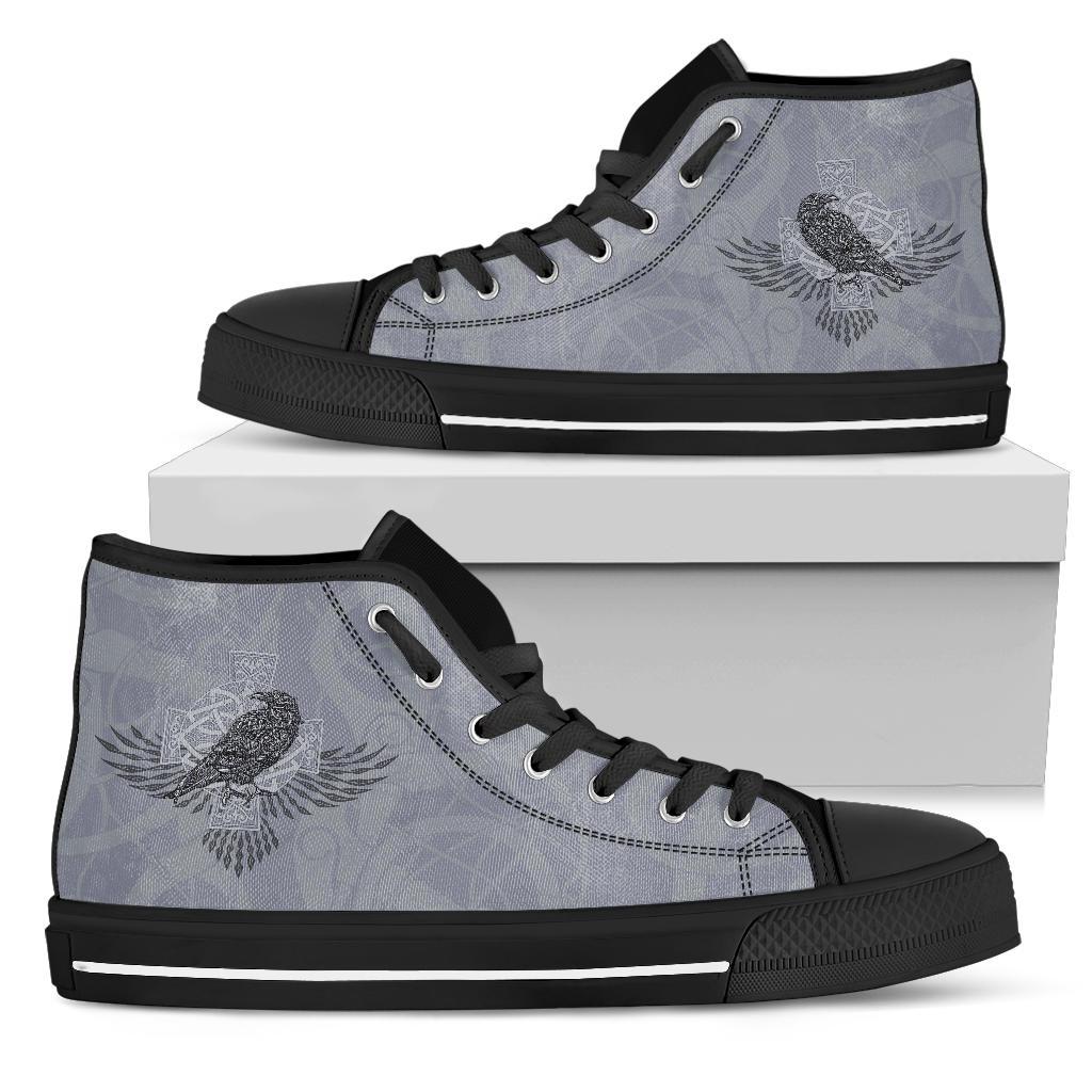 Viking High Top Shoes Odin's Celtic Raven Scandinavian Tattoo RLT12