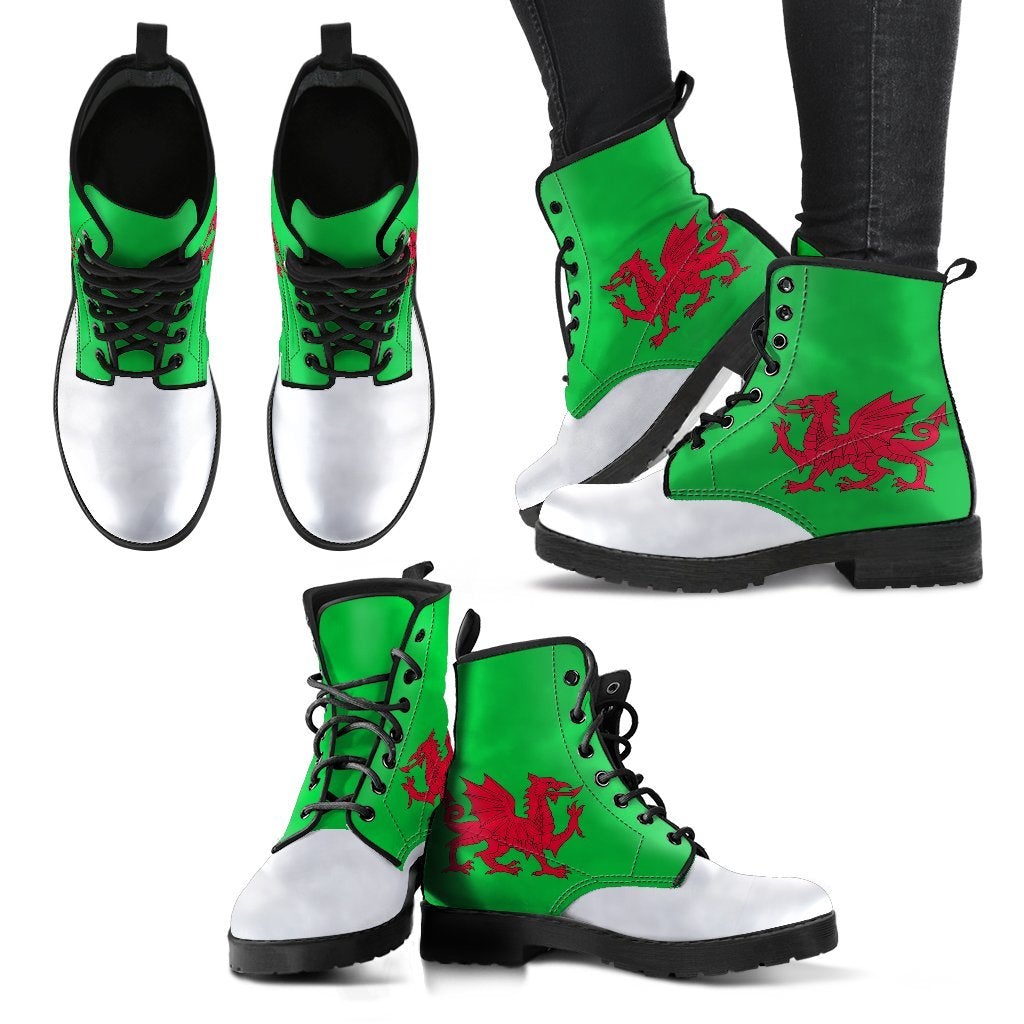 Wales Flag Leather Boots