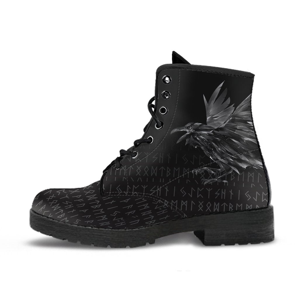 Viking Leather Boots The Raven Of Odin Rune RLT12