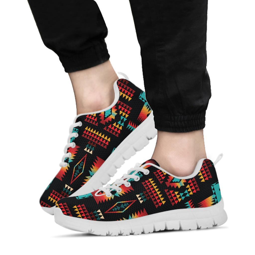 Black Native Tribes Pattern Native American Sport Sneakers LT10