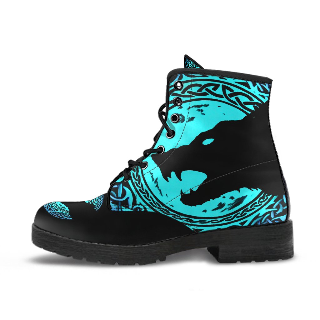 Viking Leather Boots Fenrir Norse Wolf RLT12