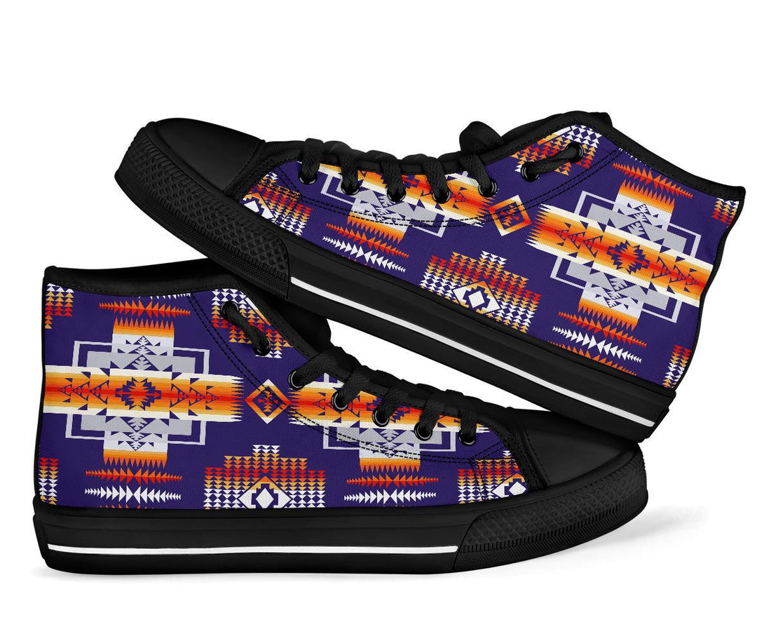 Purple Tribal Native American High Top Shoes LT10
