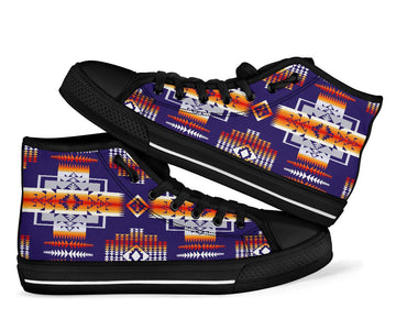 Purple Tribal Native American High Top Shoes LT10