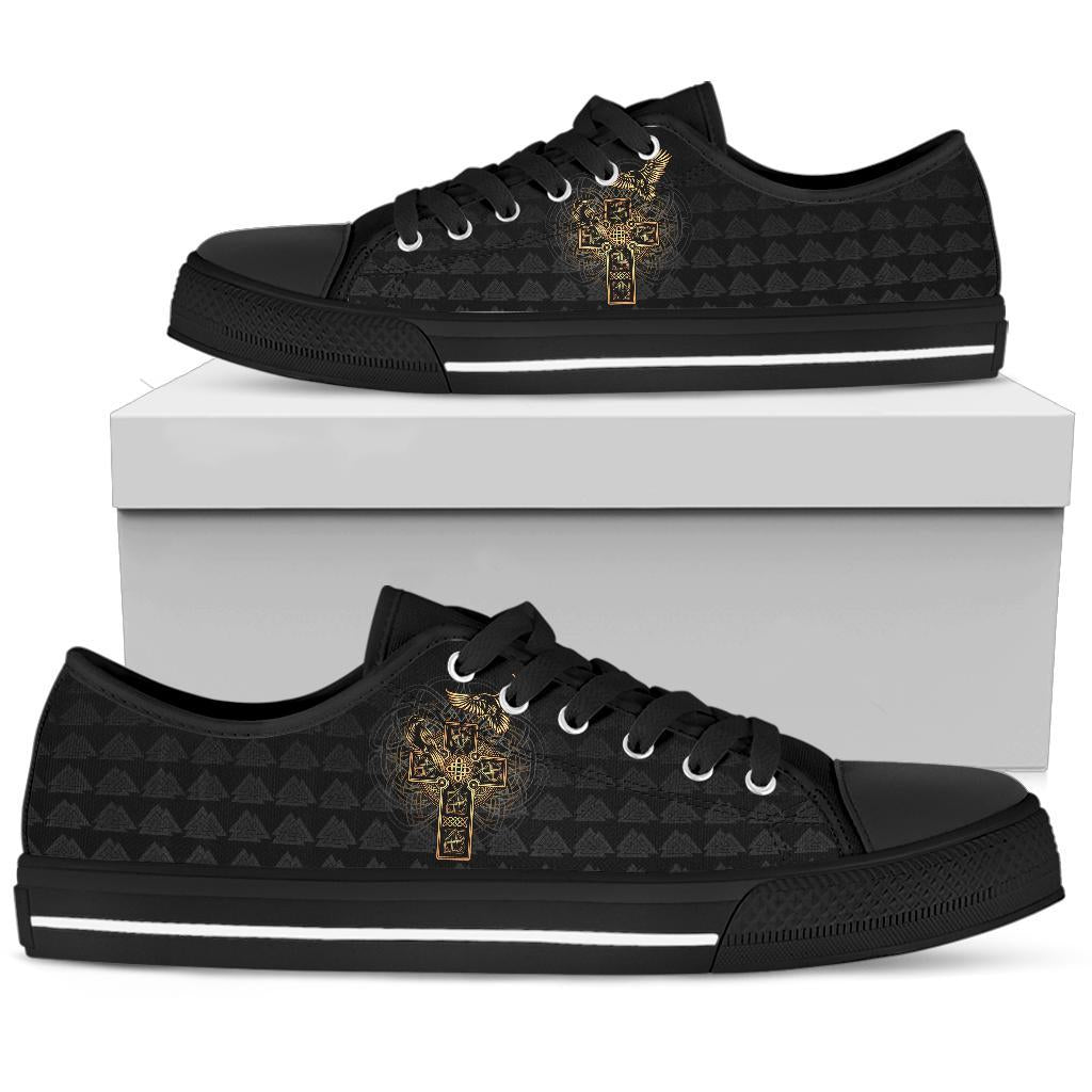 Viking Low Top Shoes Odin's Celtic Raven Tattoo RLT12