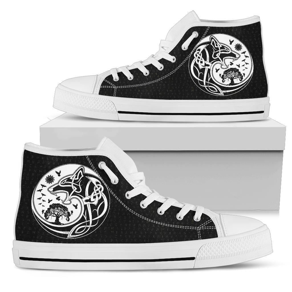 Viking High Top Shoes, Skoll and Hati Rune Tattoo RLT12
