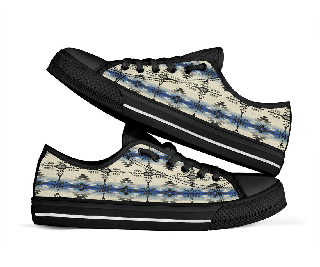 Seamless Geometric Pattern Low Top Canvas Shoes LT10