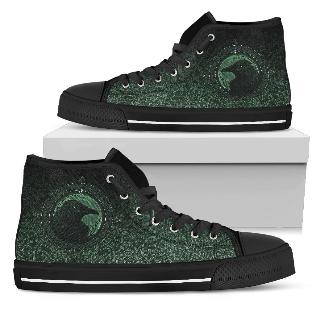 Viking High Top Shoes, Ethnic Odin Raven Green RLT12